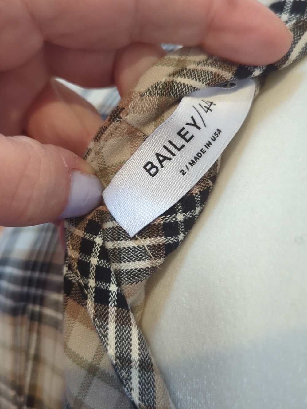 Bailey 44 Beige and Black Plaid Trousers - Picture 8 of 9